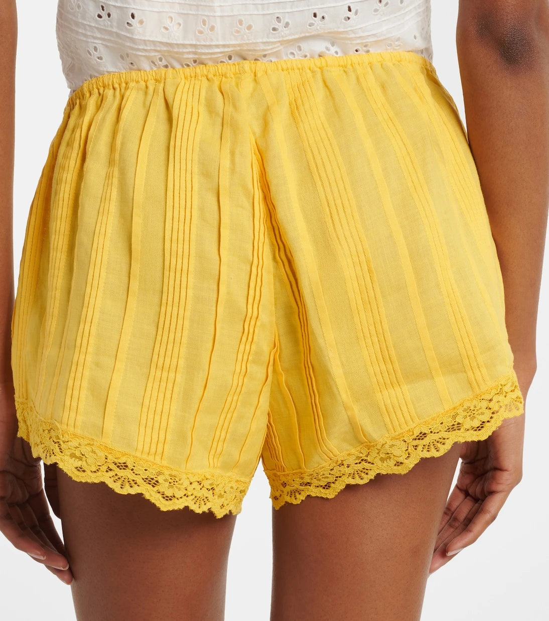 Dôen - Leda lace-trimmed shorts