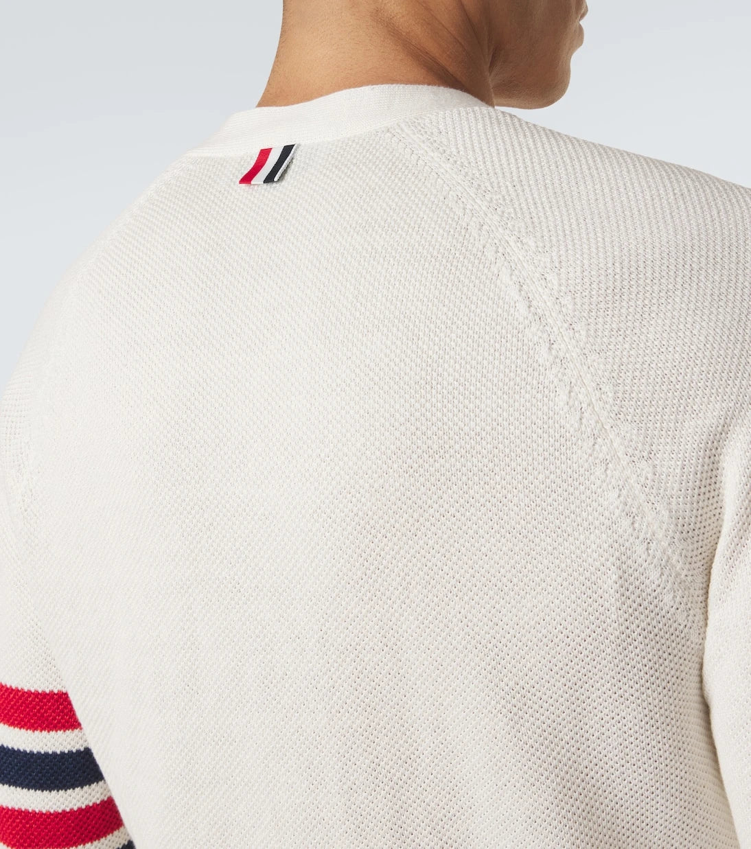 Thom Browne - 4-Bar linen and cotton cardigan