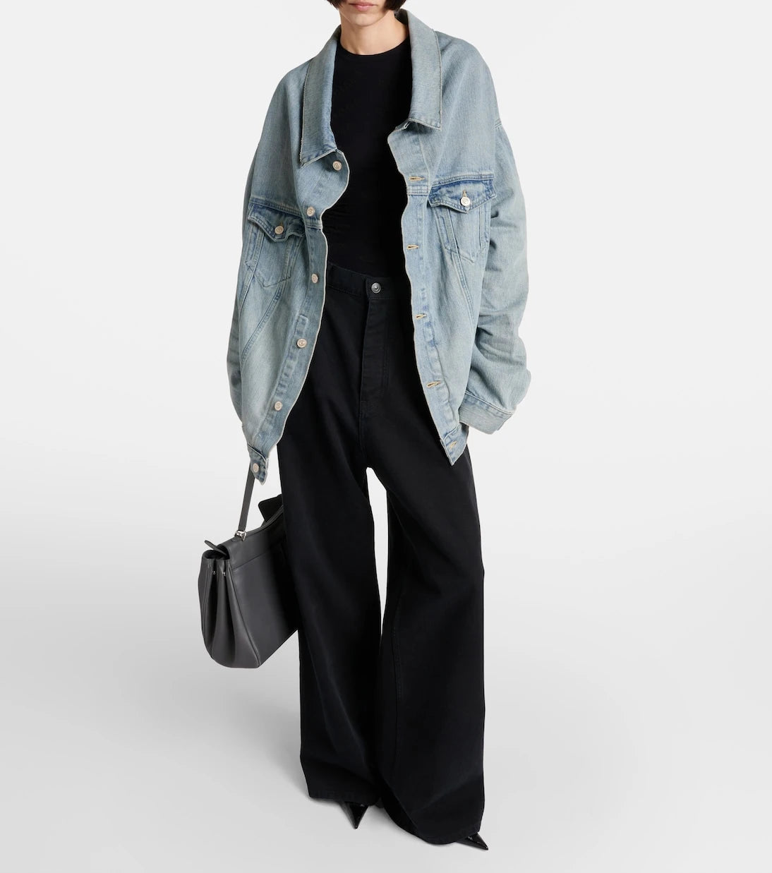 Balenciaga - سترة دينم كبيرة الحجم