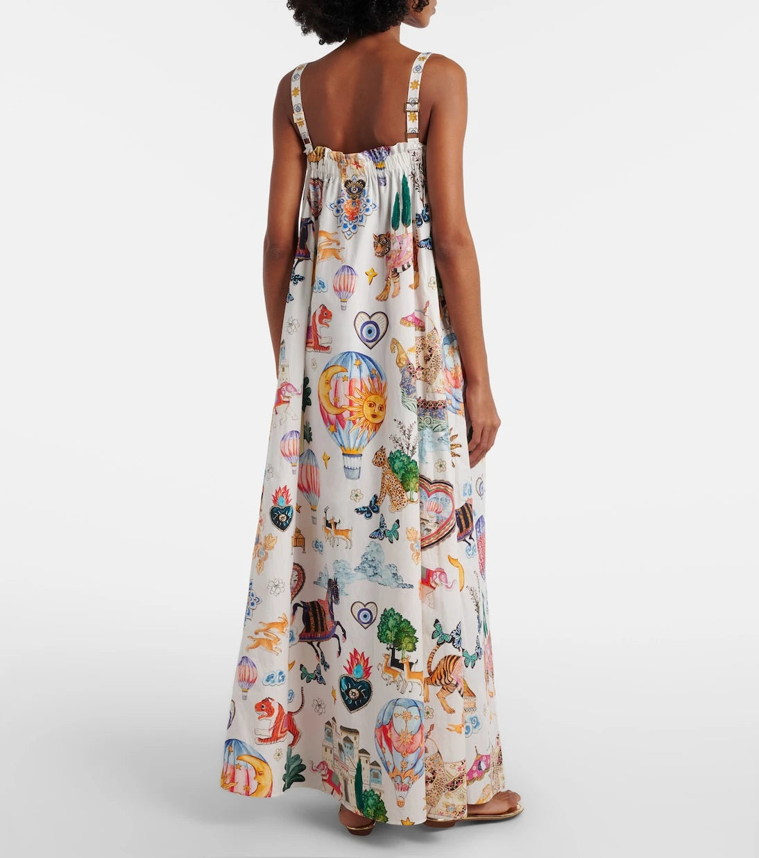 Camilla - Embellished printed cotton maxi dress