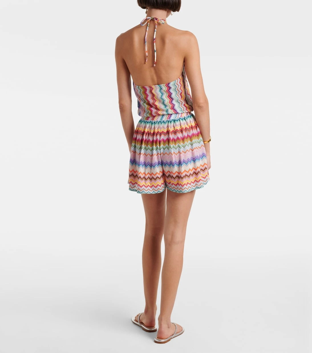 Missoni - Zigzag halterneck lamé romper