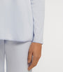 Hanro Blue Cotton Long-Sleeve Pyjama Set
