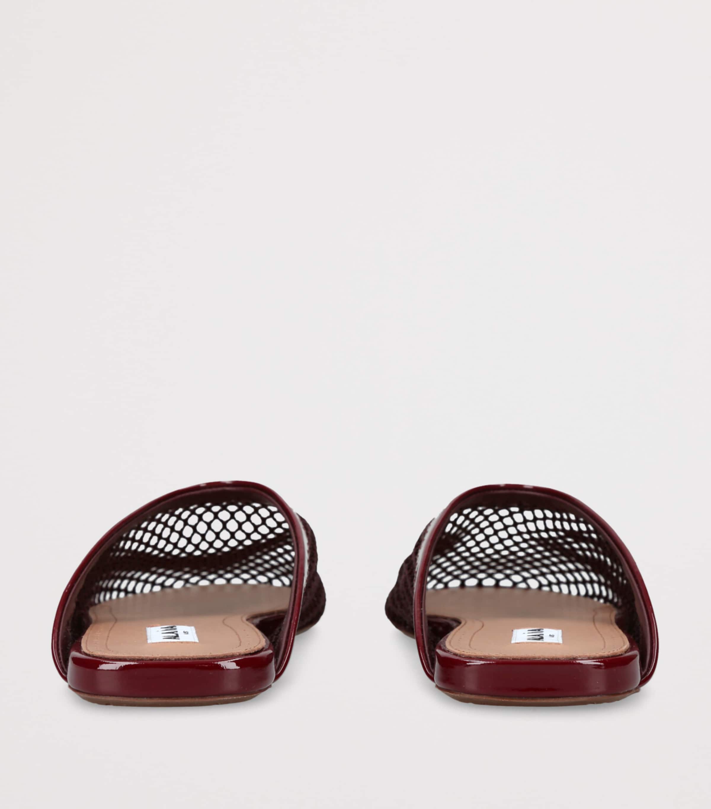 Alaïa Burgundy Fishnet Mules
