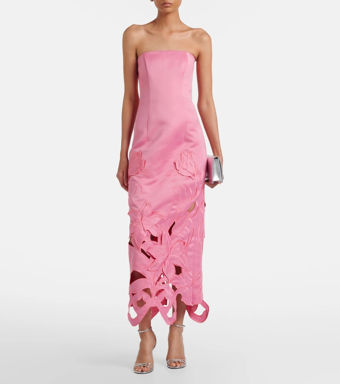 Leo Lin - Rayna floral-appliqué bustier gown