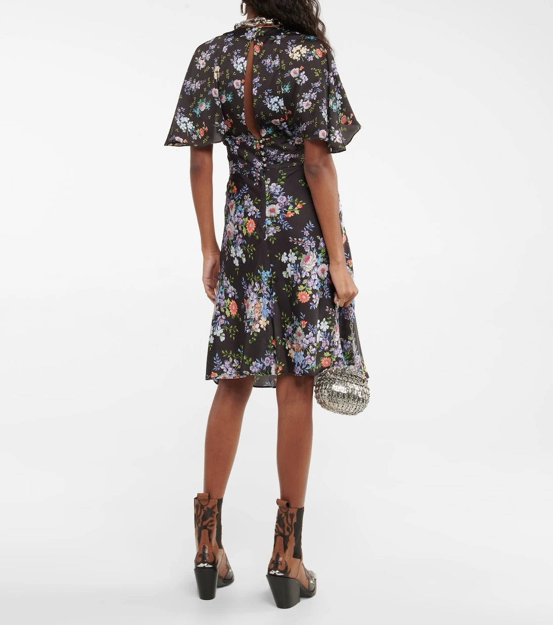 Rabanne - Floral satin midi dress