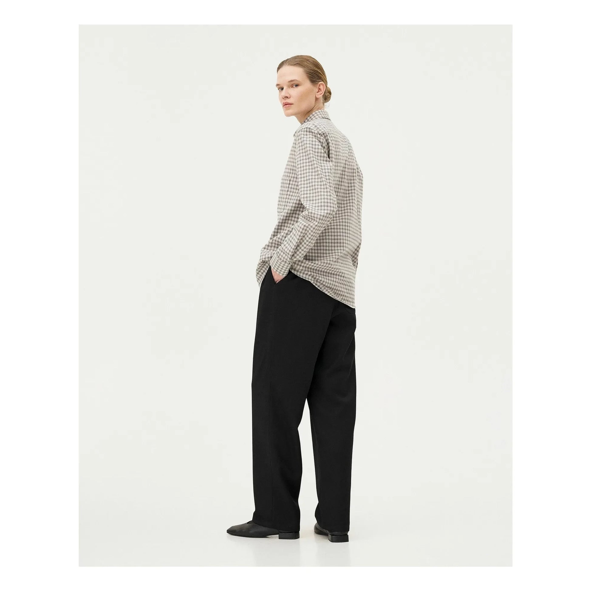 Noyoco - Curtis shirt Recycled cotton plaid | Grey