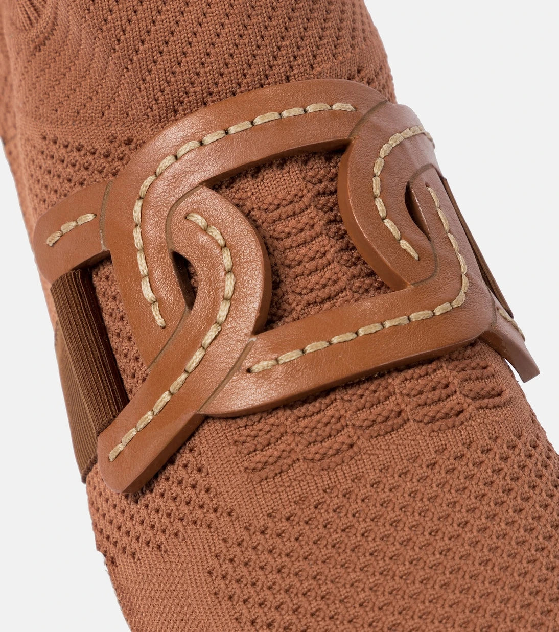Tod's - Leather-trimmed knit sneakers