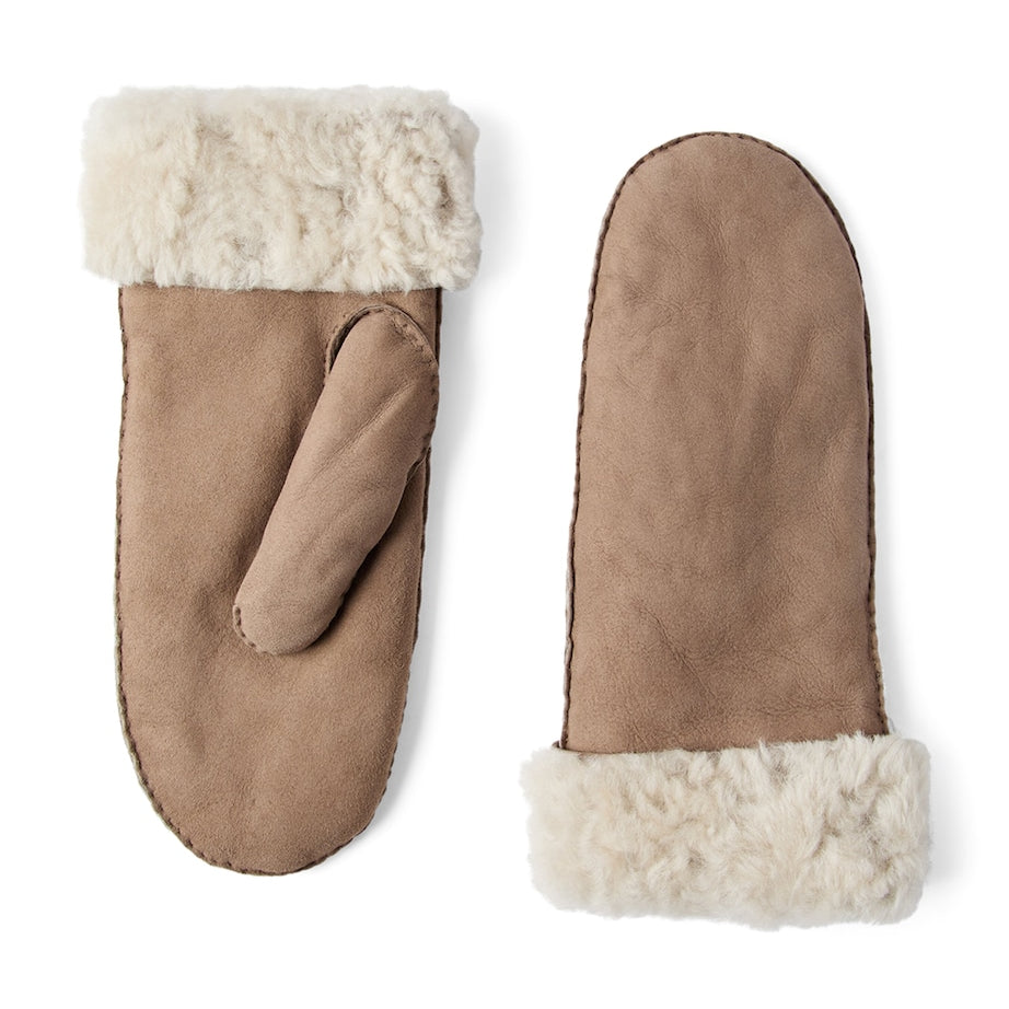 Brown Shearling Mittens