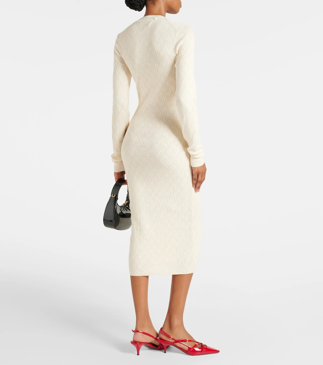 Ami Paris - Knitted cotton and wool midi dress