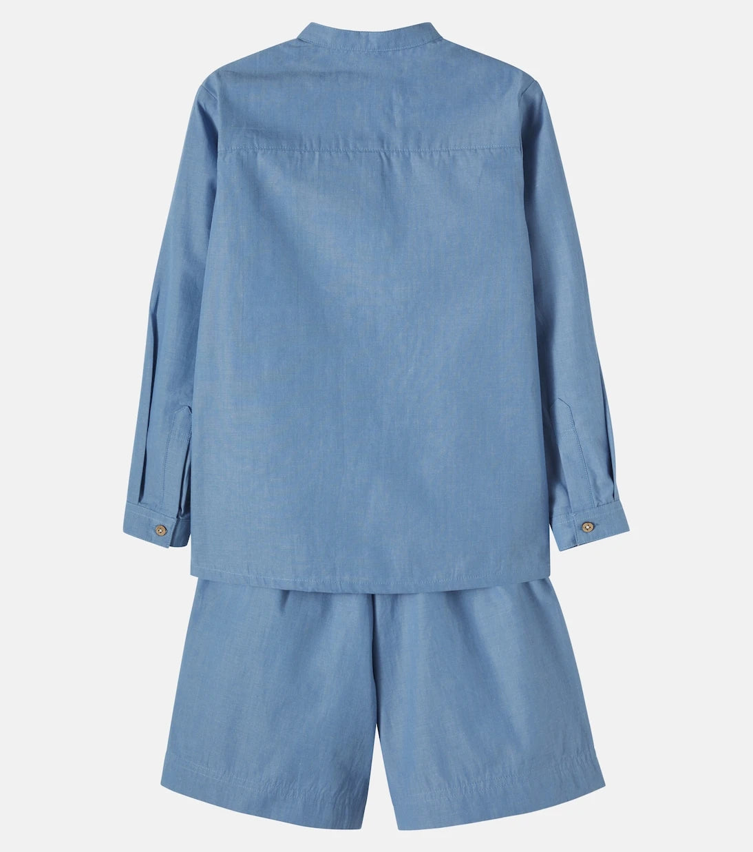 Wheat - Cotton chambray shirt and shorts set