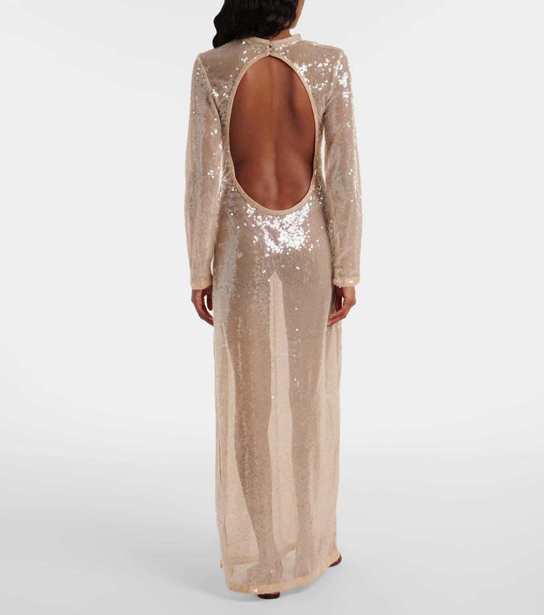 Adriana Degreas - Sequined sheer maxi dress
