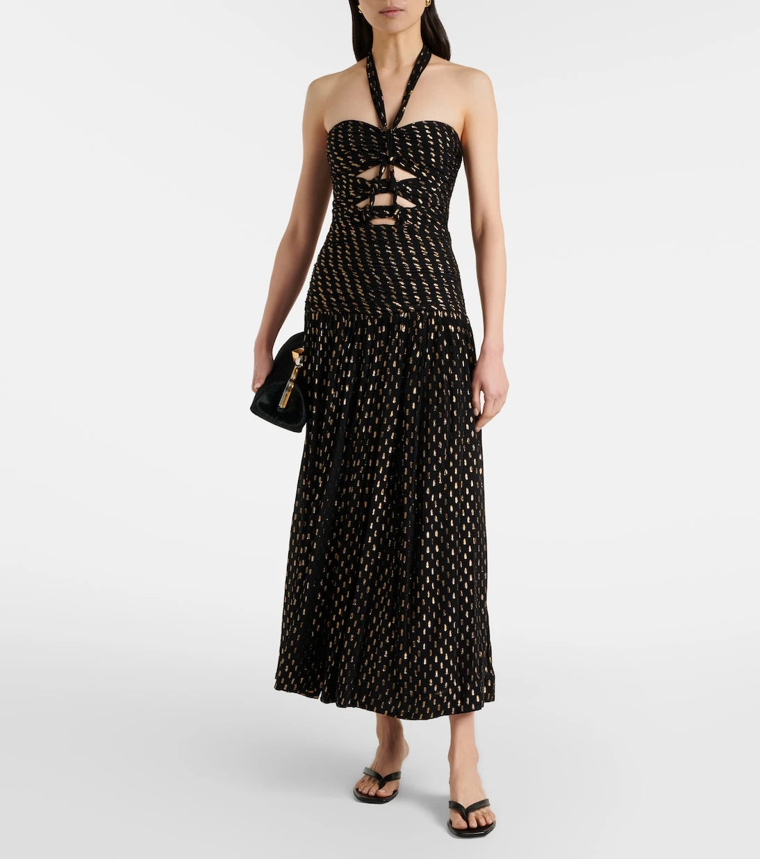 Zimmermann - Daylight halterneck lamé midi dress