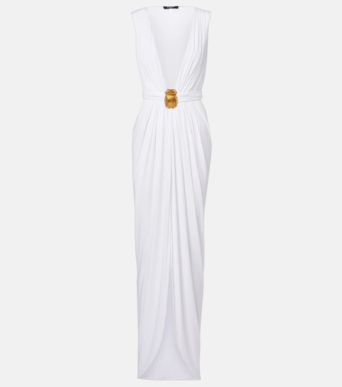 Balmain - Embellished jersey maxi dress