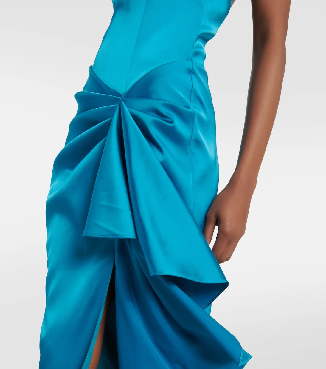 Rasario - Halterneck draped satin gown