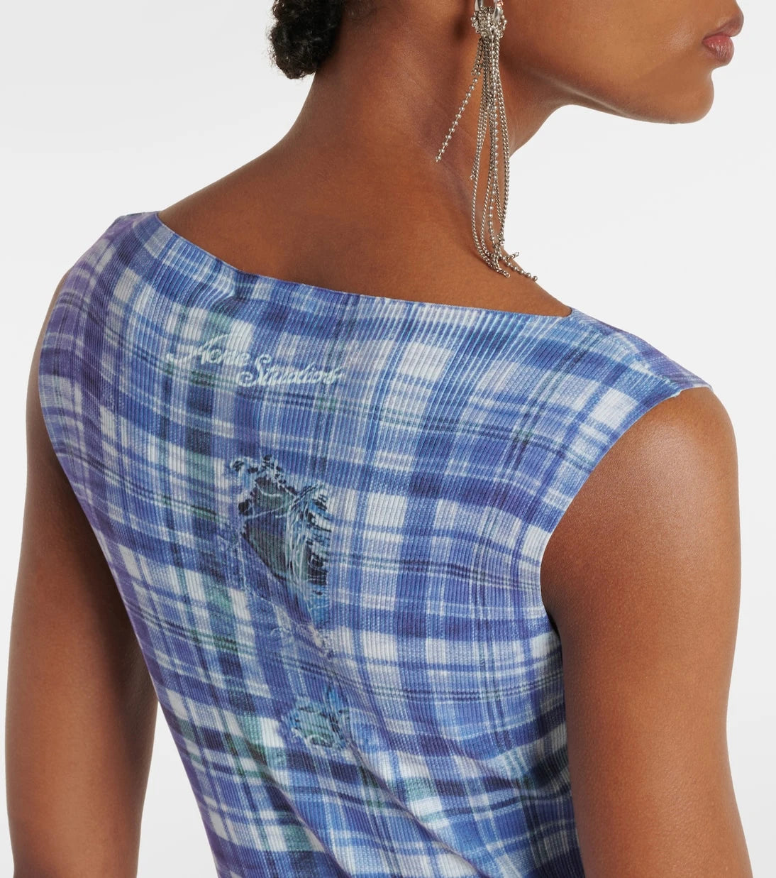Acne Studios - Checked ribbed-knit midi dress