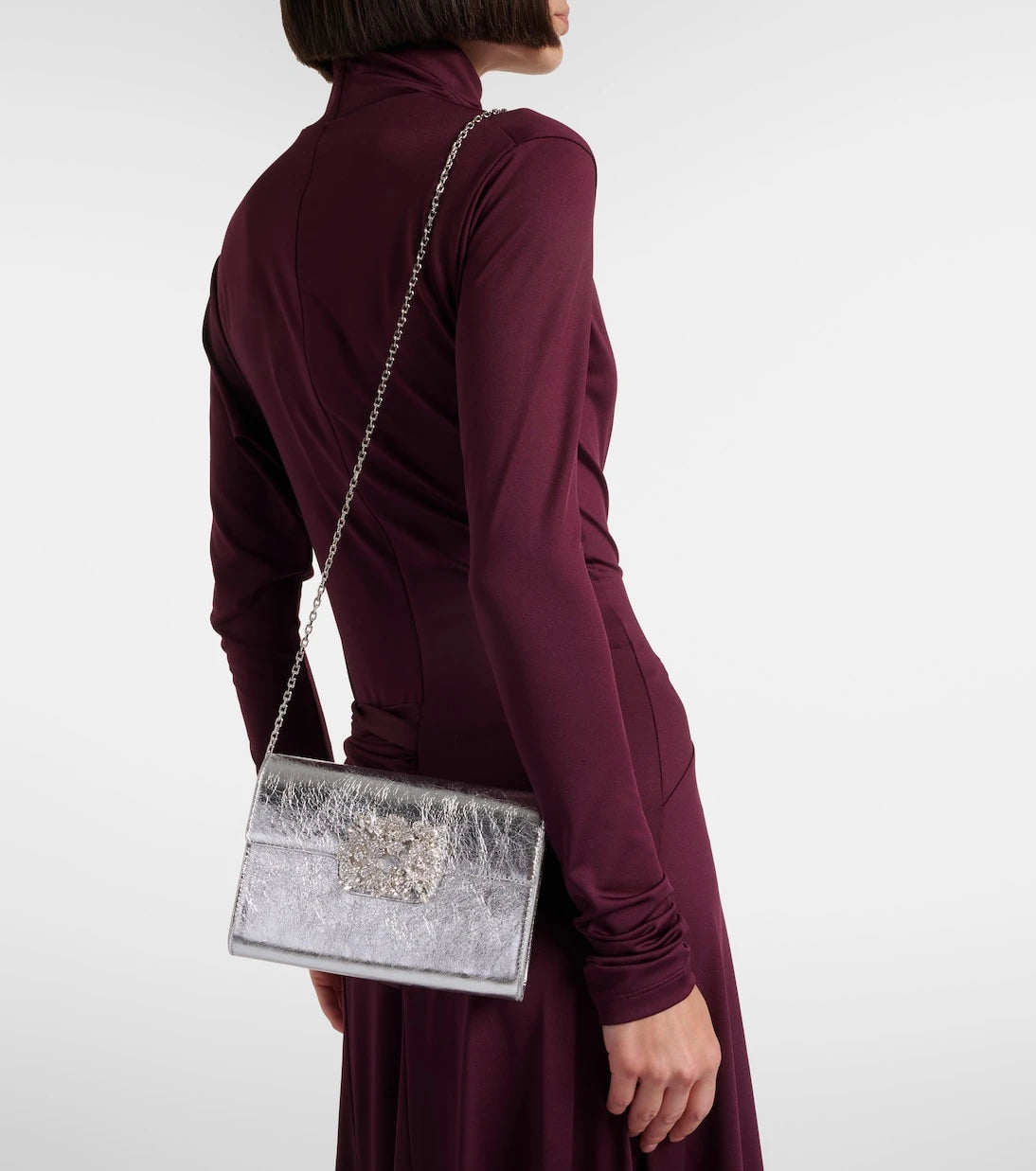 Roger Vivier - Efflorescence Mini metallic leather clutch