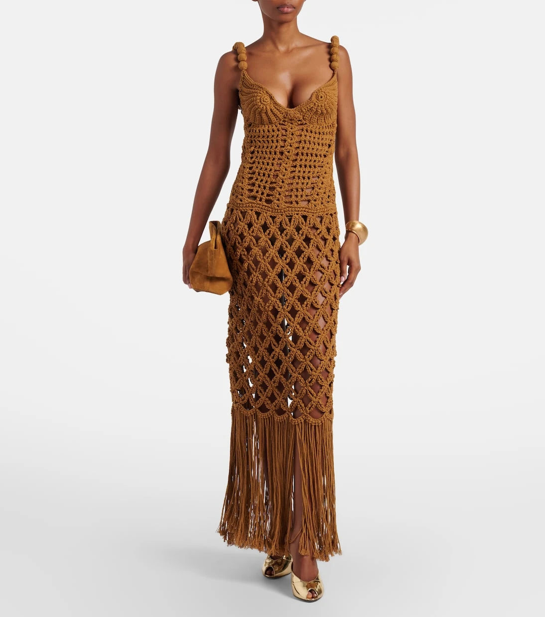 Balmain - Crochet cotton maxi dress