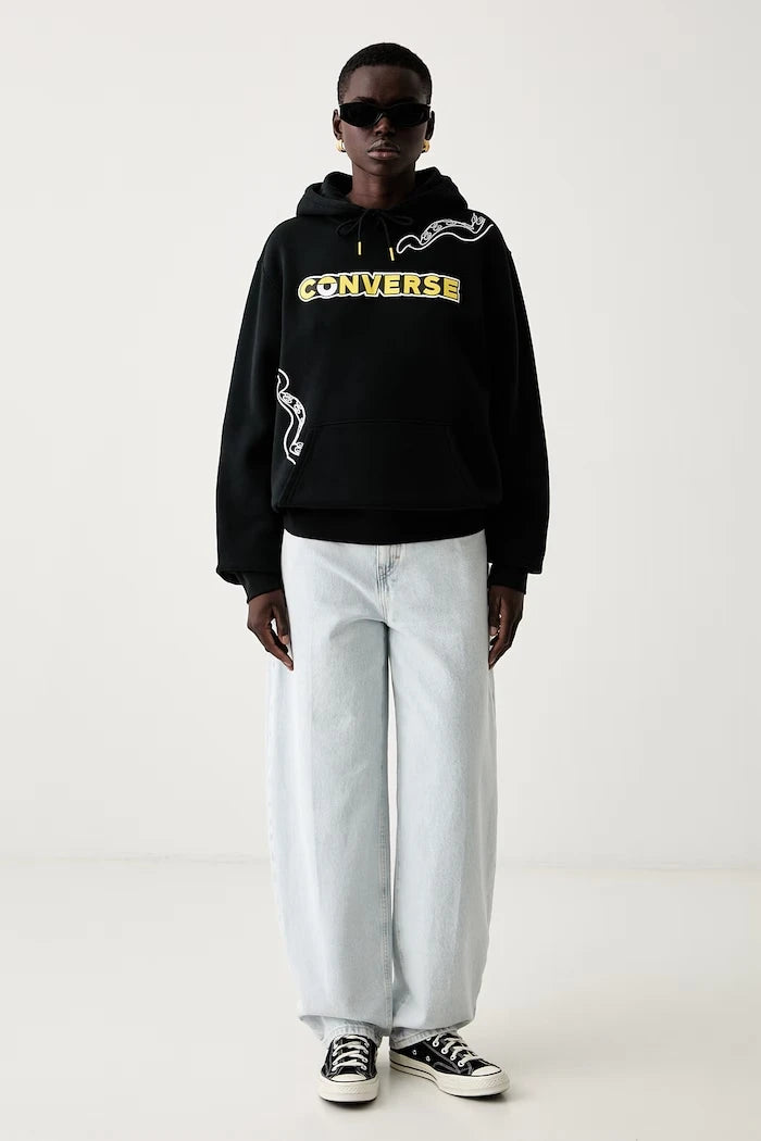 Converse x Minions & Monsters pamuklu kapüşonlu sweatshirt