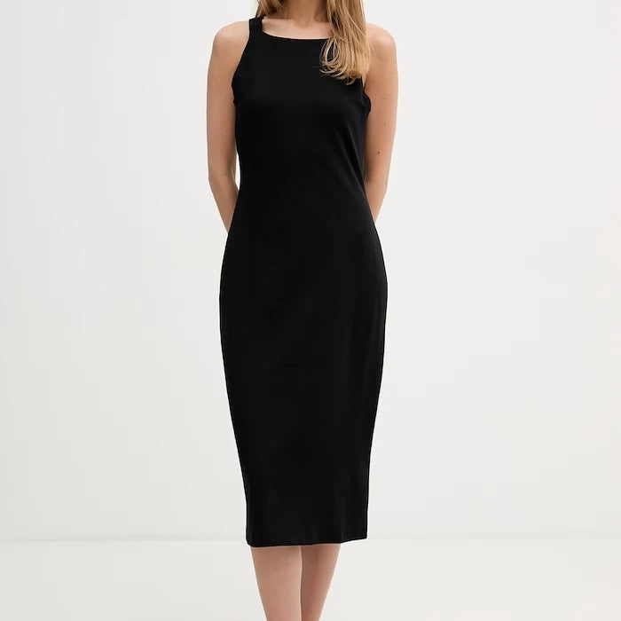 DKNY рокля от памук с еластан