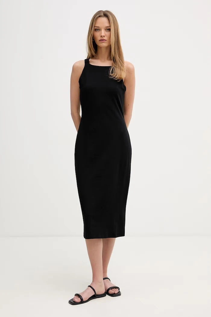 DKNY рокля от памук с еластан