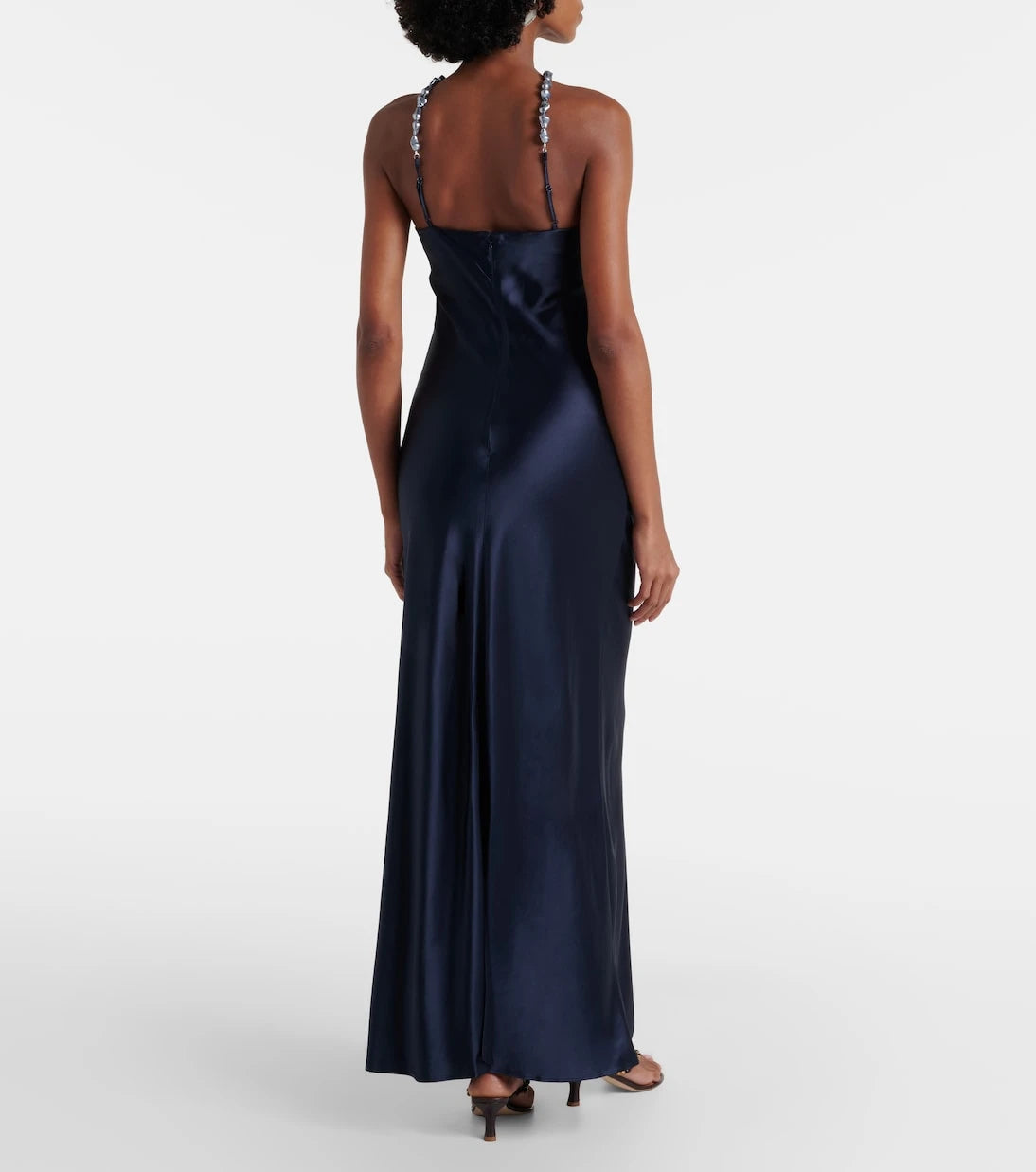 Staud - Cadence halterneck satin slip dress