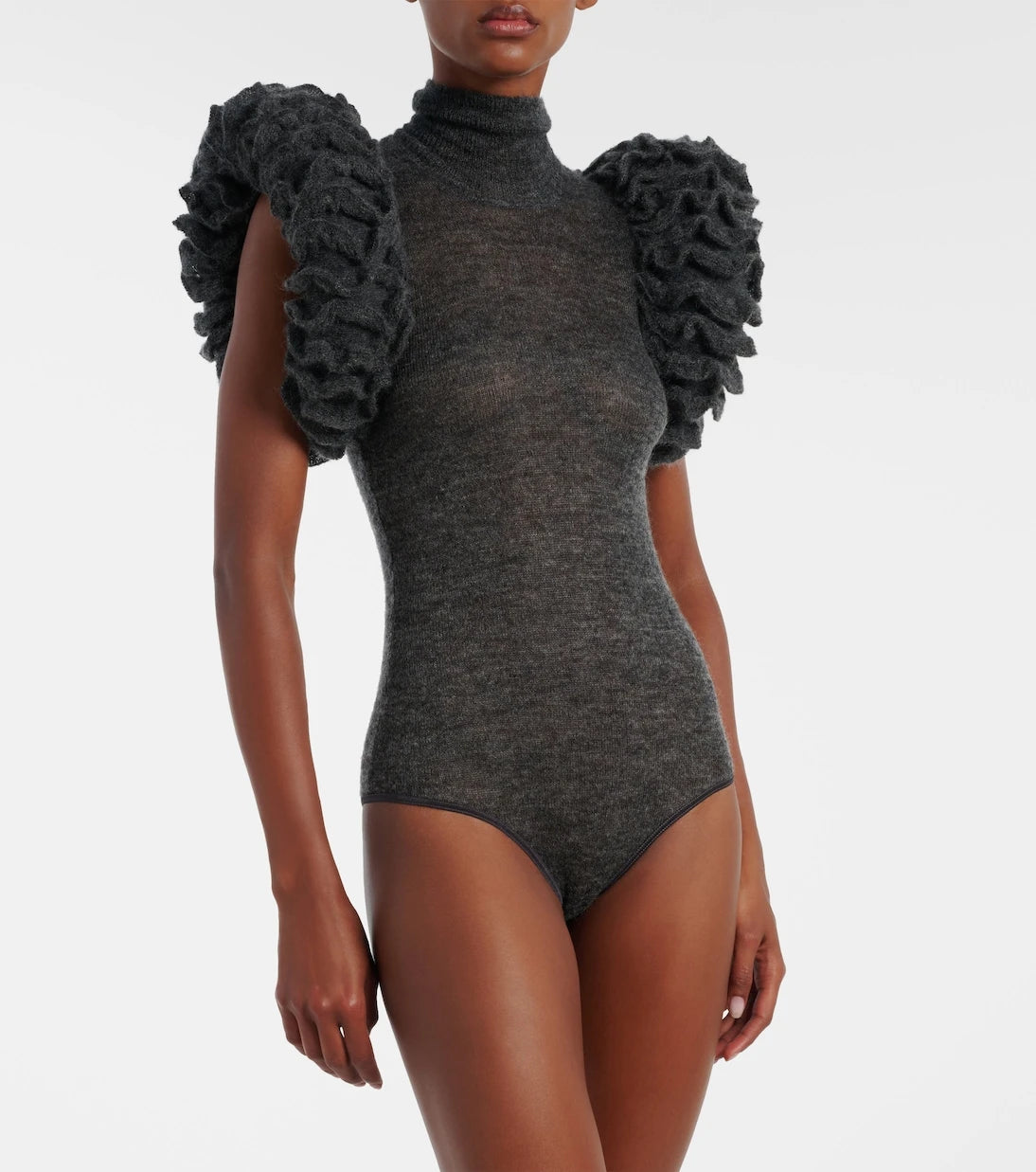 Alaïa - Fırfırlı moher ve yün karışımı body