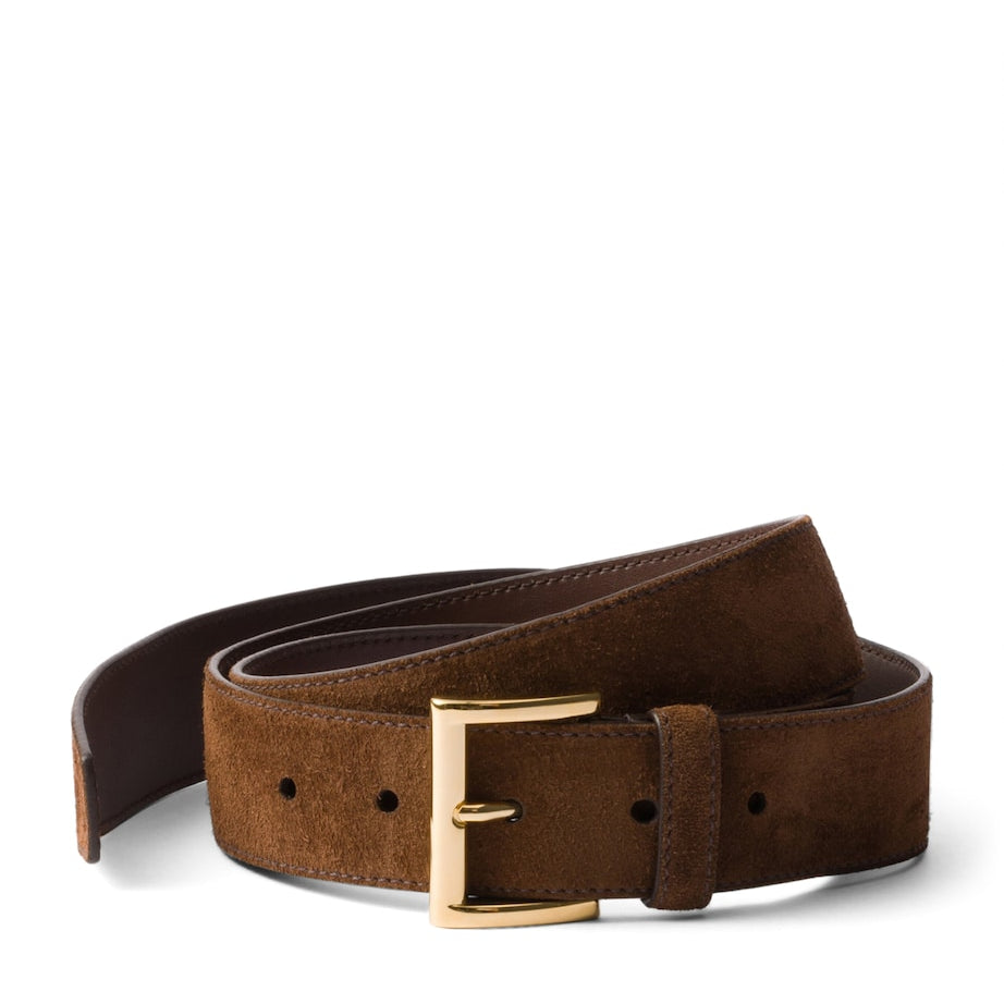 Prada Brown Suede Belt