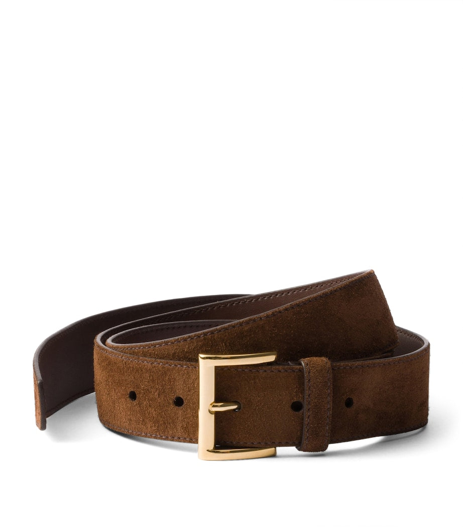 Prada Brown Suede Belt
