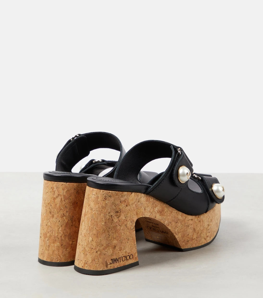 Jimmy Choo - Fayence leather platform mules