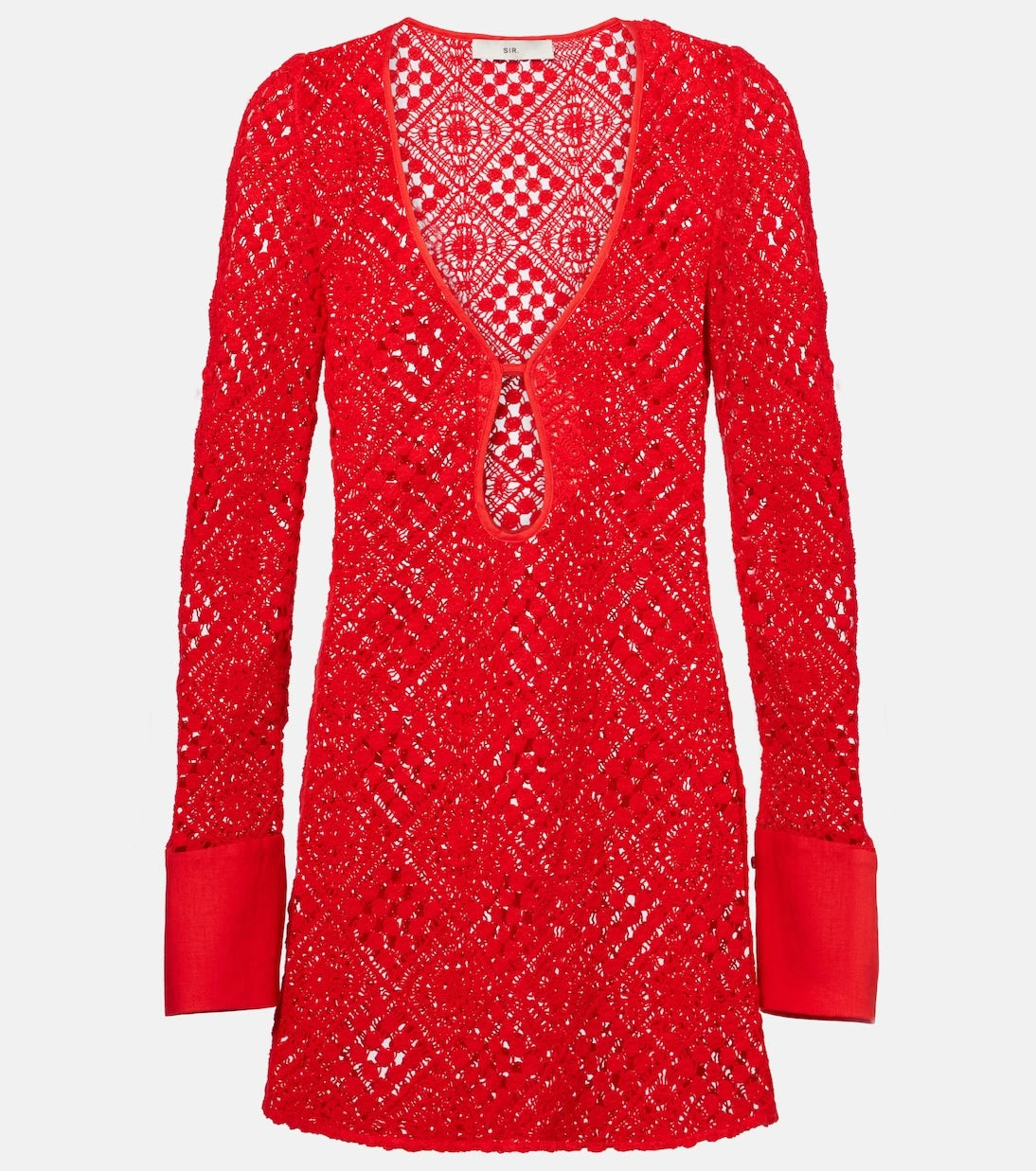 SIR - Rayure crochet cotton minidress