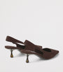 Brown Amel 50 Leather Slingback Pumps
