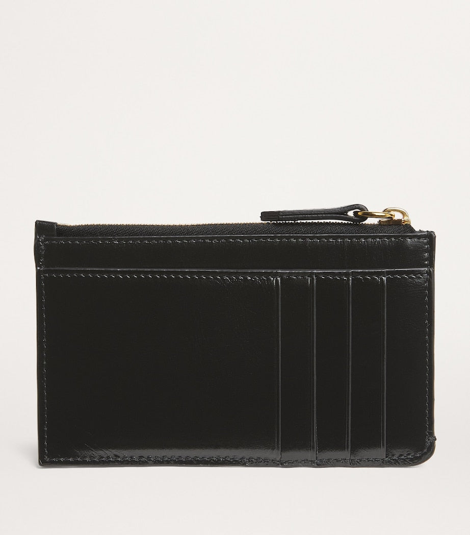 Black Small Calfskin Zipped Card Holder