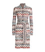 Multi Knitted Zigzag Shirt Midi Dress