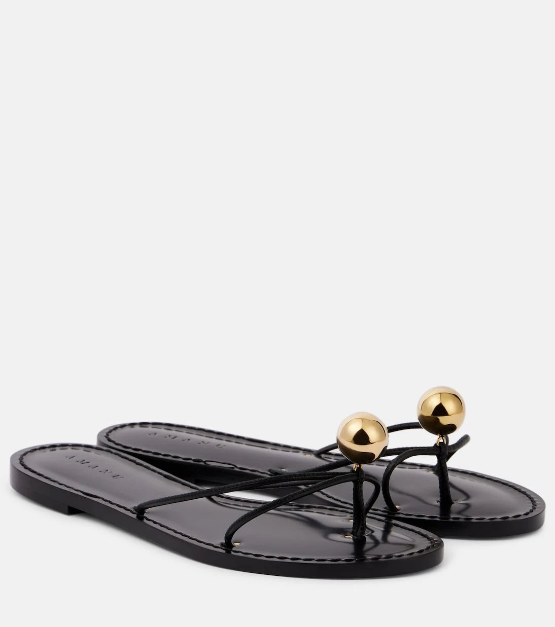 Amanu - Malawi embellished leather thong sandals