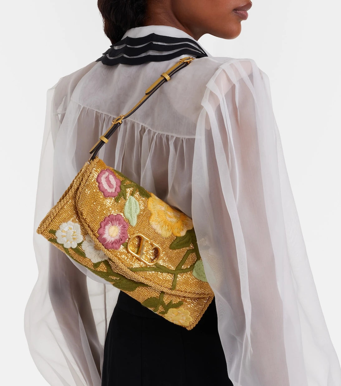 Valentino Garavani - DeVain Small beaded floral shoulder bag