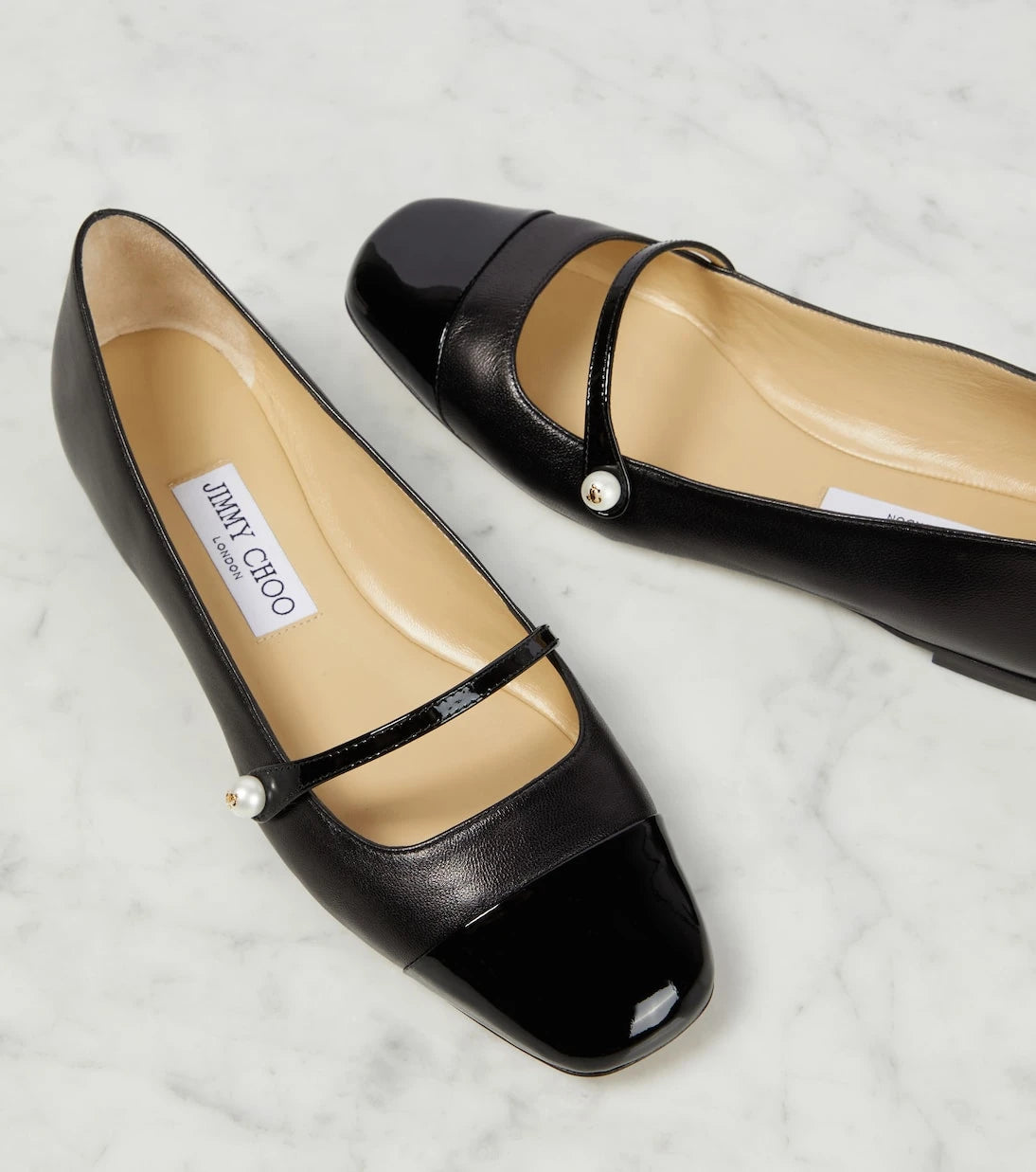 Jimmy Choo - Elisa embellished suede ballet flats