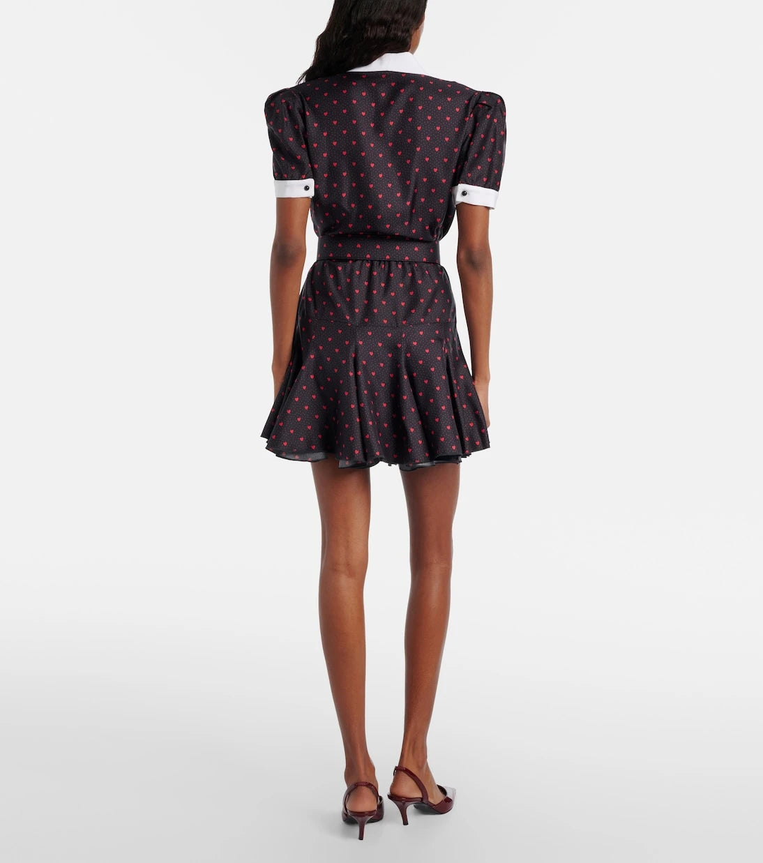 Rodarte - Printed silk twill minidress