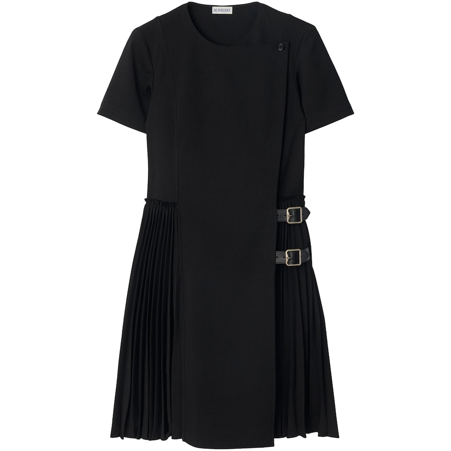 Burberry Pleated Kilt Mini Dress BLACK