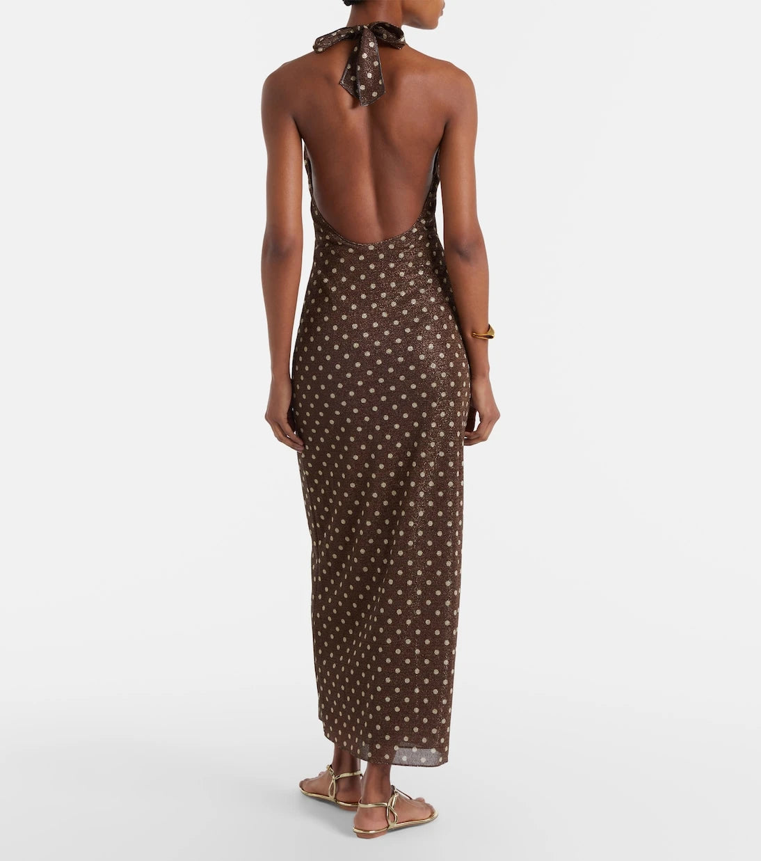 Oséree - Lumière polka-dot halterneck maxi dress