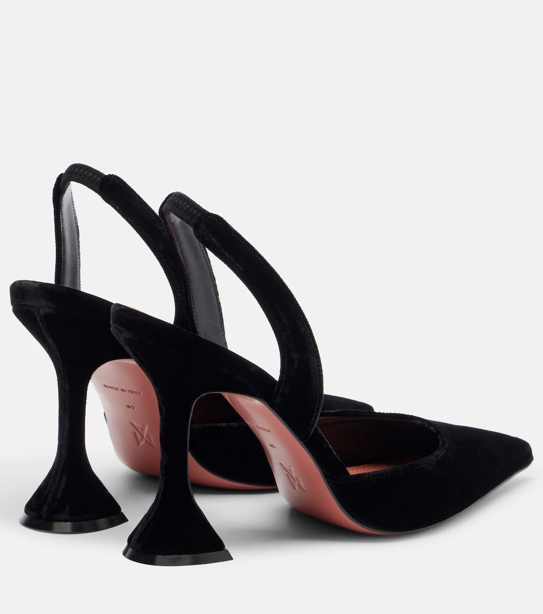 Amina Muaddi - Holli 95 velvet slingback pumps