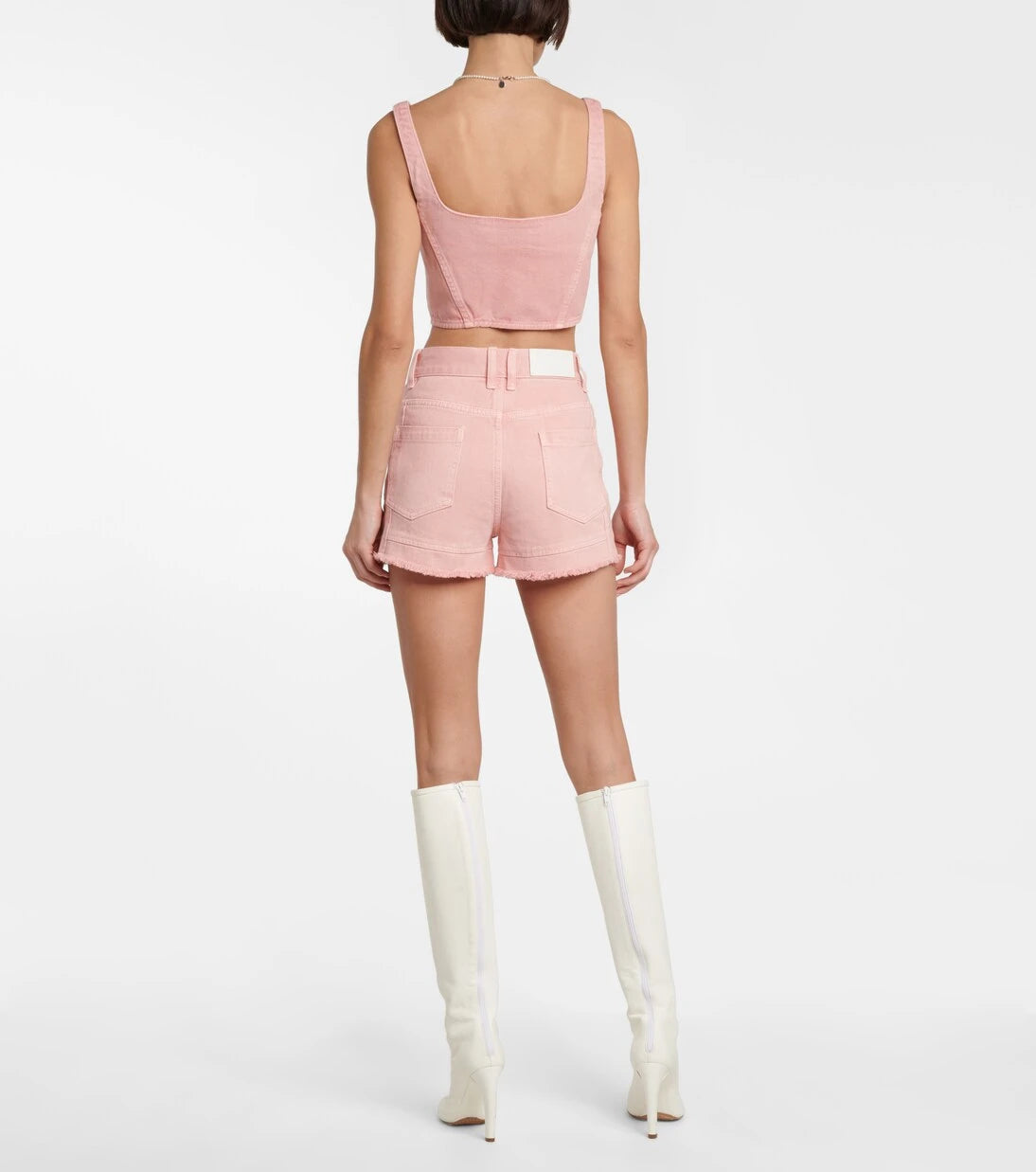 Xu Zhi - Crystal-embellished denim shorts