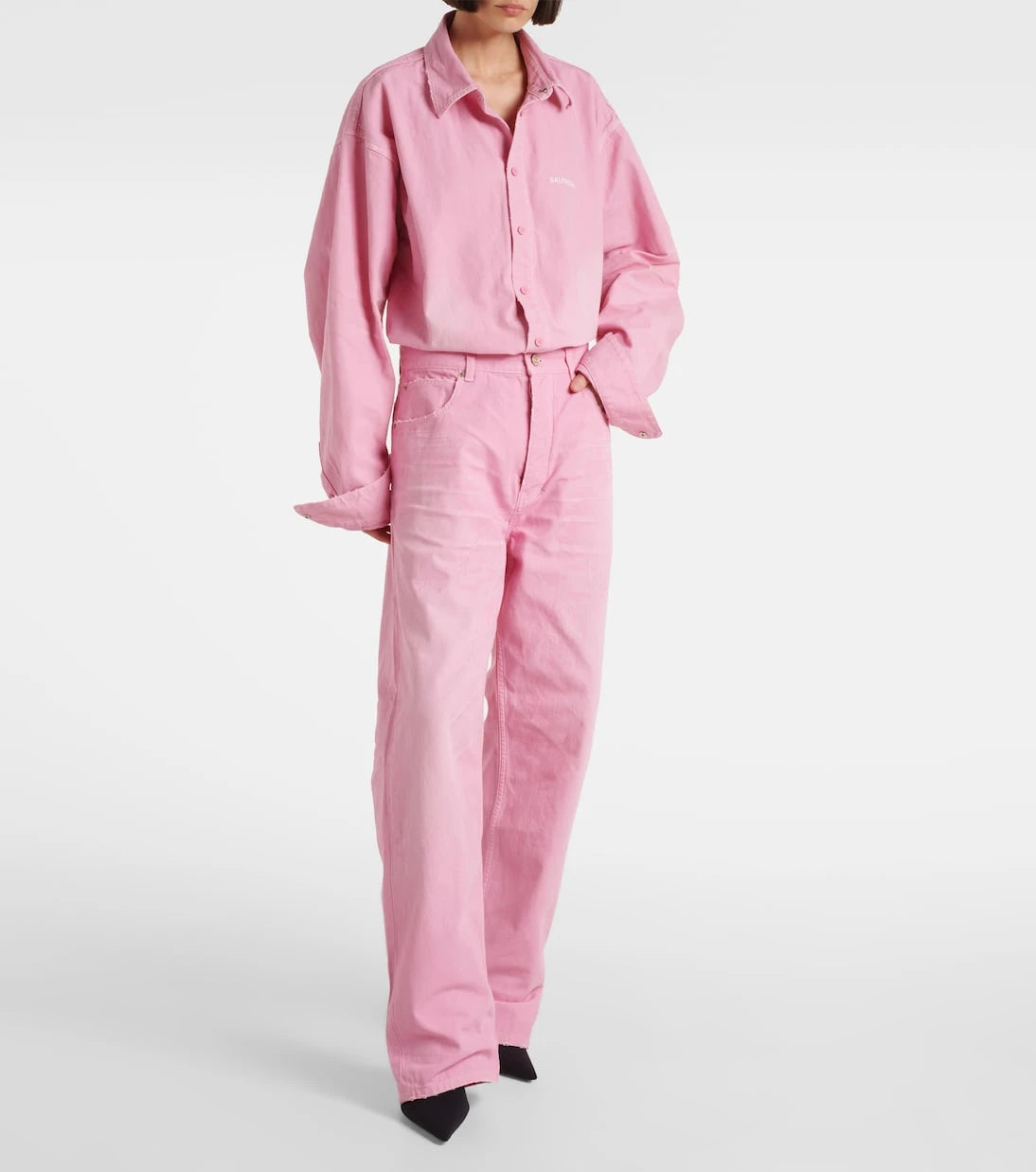 Balenciaga - جينز واسع الساق بخصرٍ عالٍ