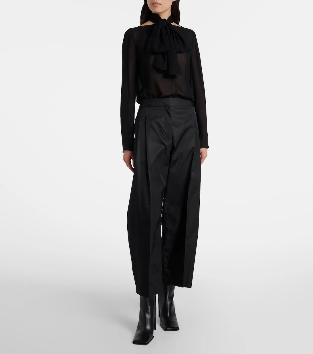 Alaïa - Sheer tie-neck blouse
