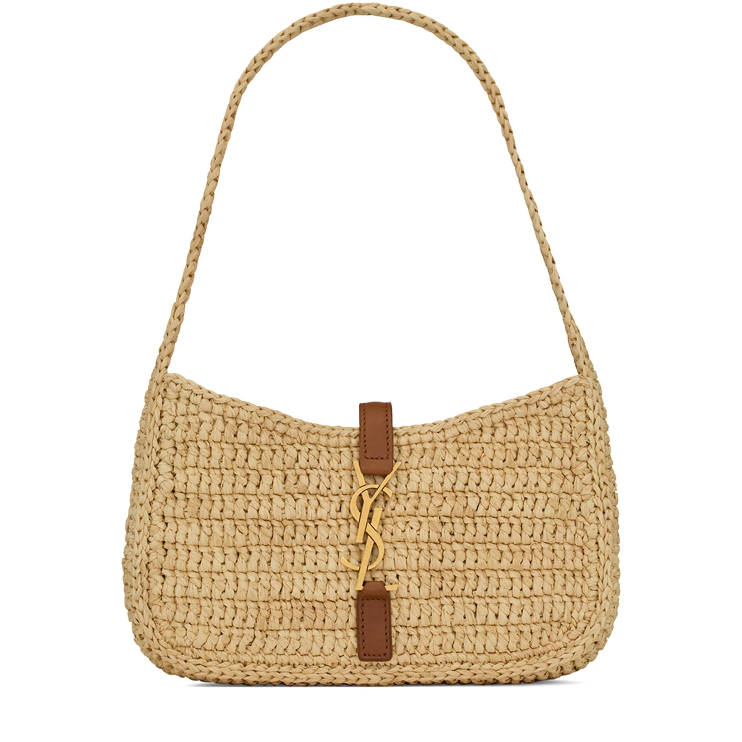 Brown Le 5 à 7 Raffia Shoulder Bag