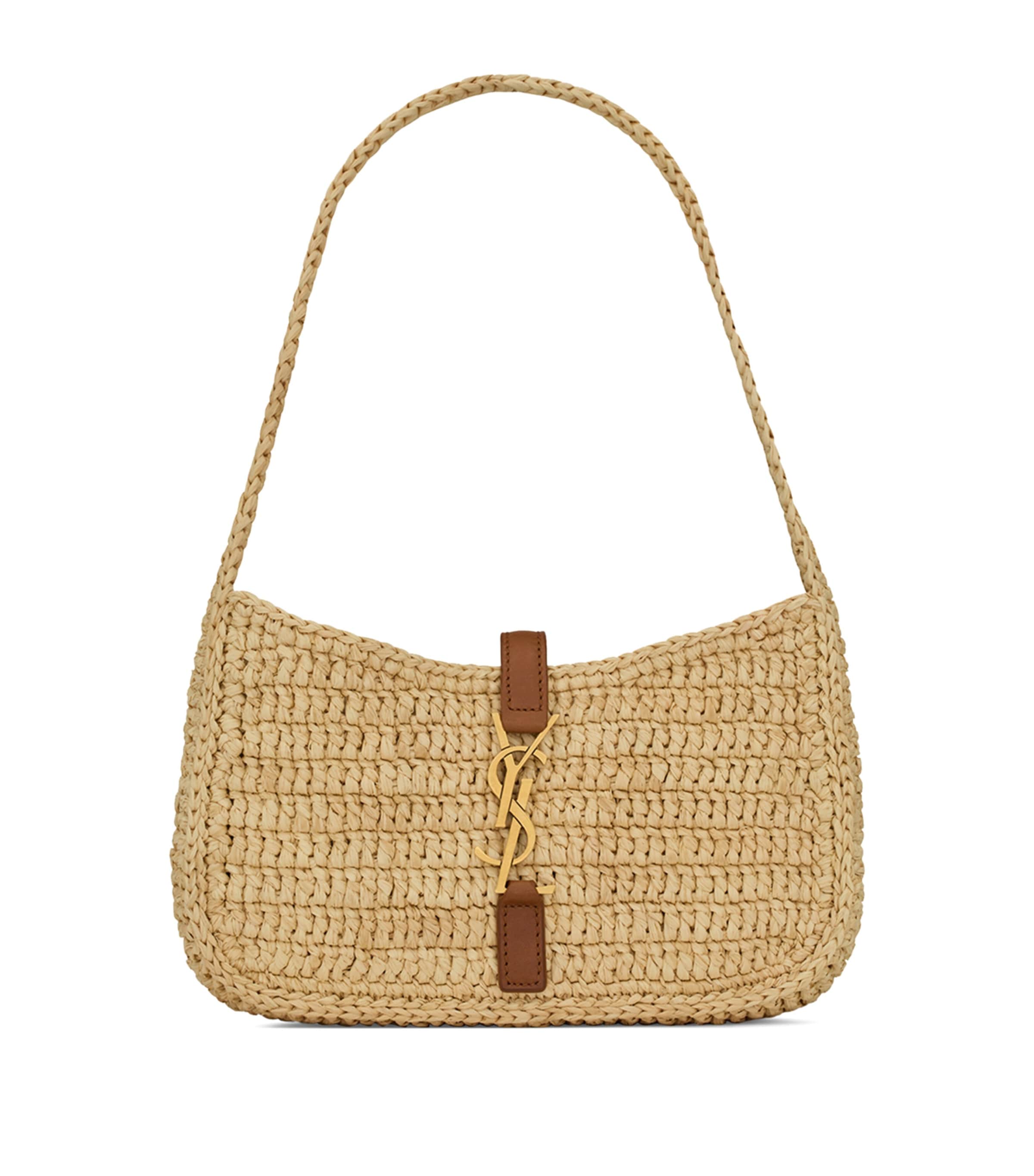 Brown Le 5 à 7 Raffia Shoulder Bag