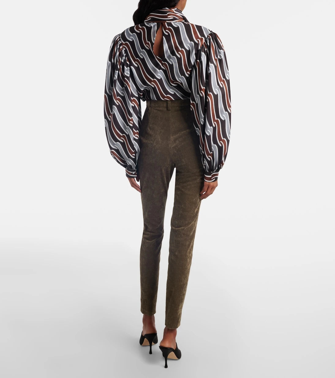 Gucci - Cotton-blend velvet leggings