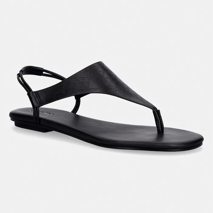 Calvin Klein kadın deri sandalet ORG FLAT SNDL THONG LTH AOP