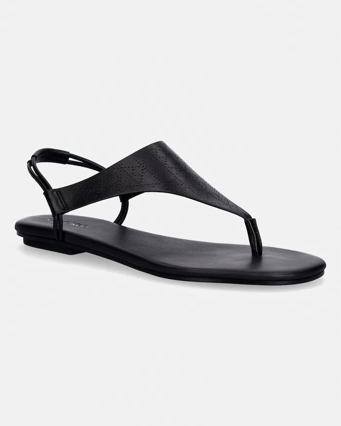 Calvin Klein kadın deri sandalet ORG FLAT SNDL THONG LTH AOP