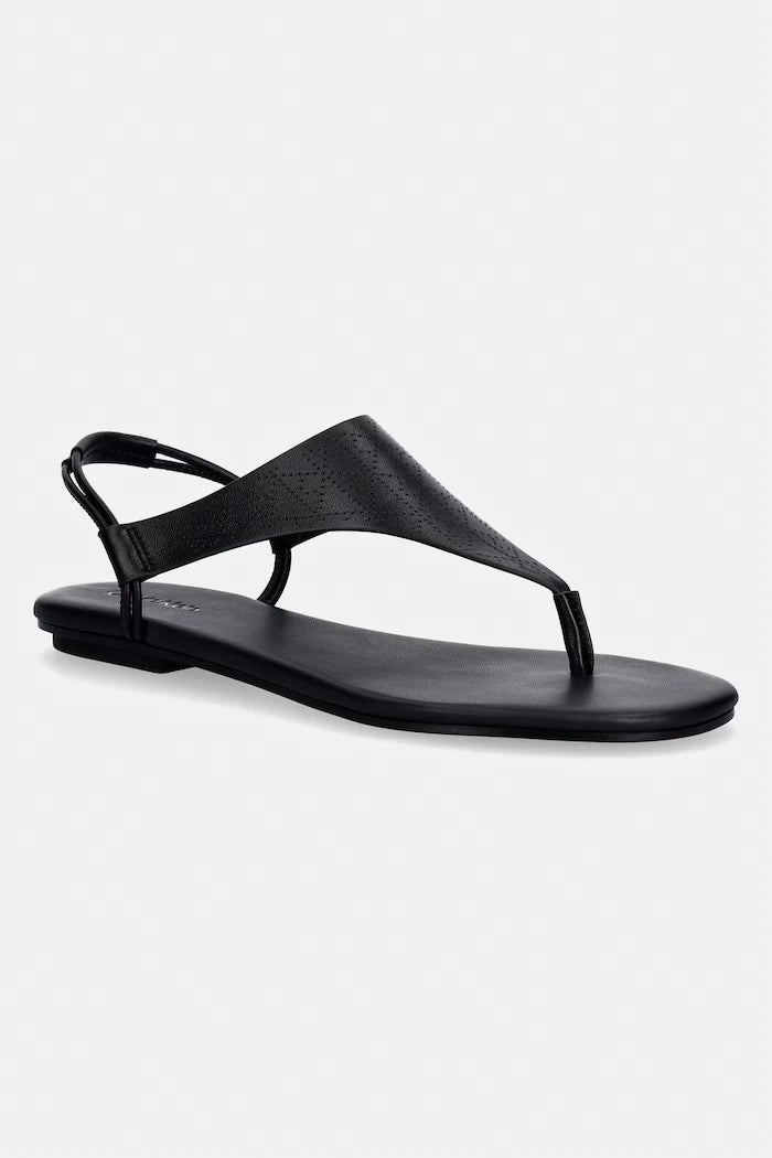 Calvin Klein kadın deri sandalet ORG FLAT SNDL THONG LTH AOP