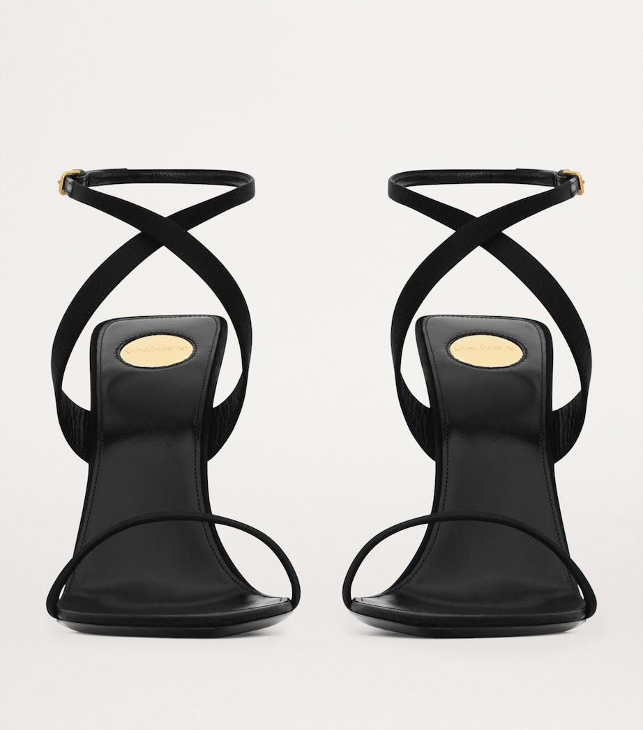 Saint Laurent Black Salomé Wedge Sandals 110